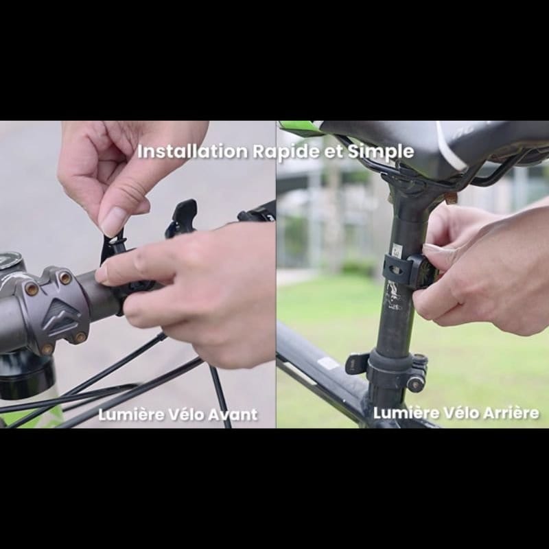 Kit Lumière Vélo Avant/Arrière – Rechargeable et Puissant