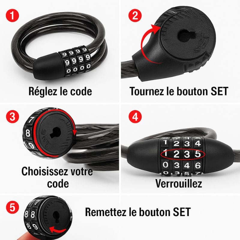 antivol de vélo à code 