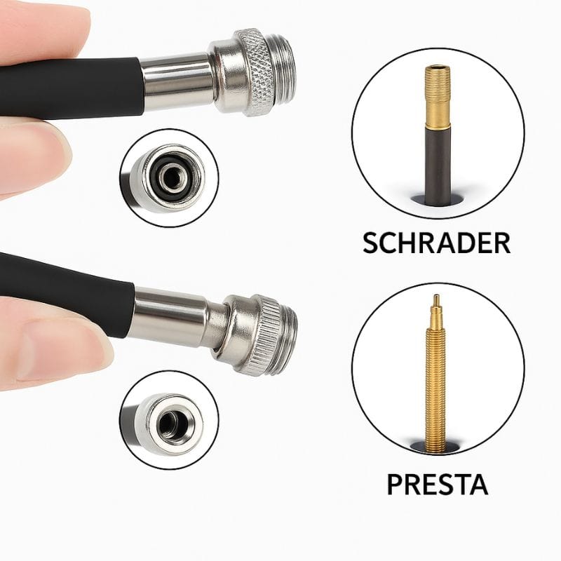 Mini pompe à main aluminium embout 
