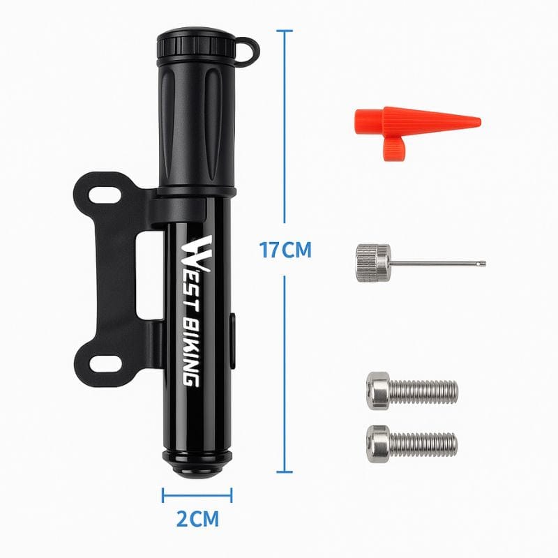 Mini pompe à main aluminium dimension 