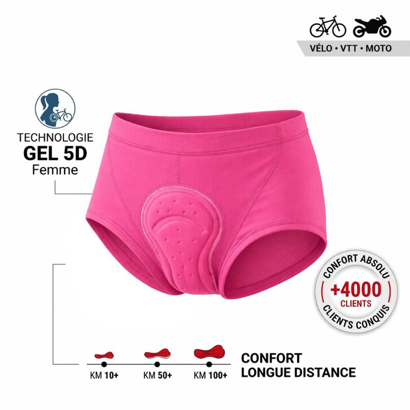 Culotte GSX Gel 5D Ozalo® - Coupe Shorty — Rose