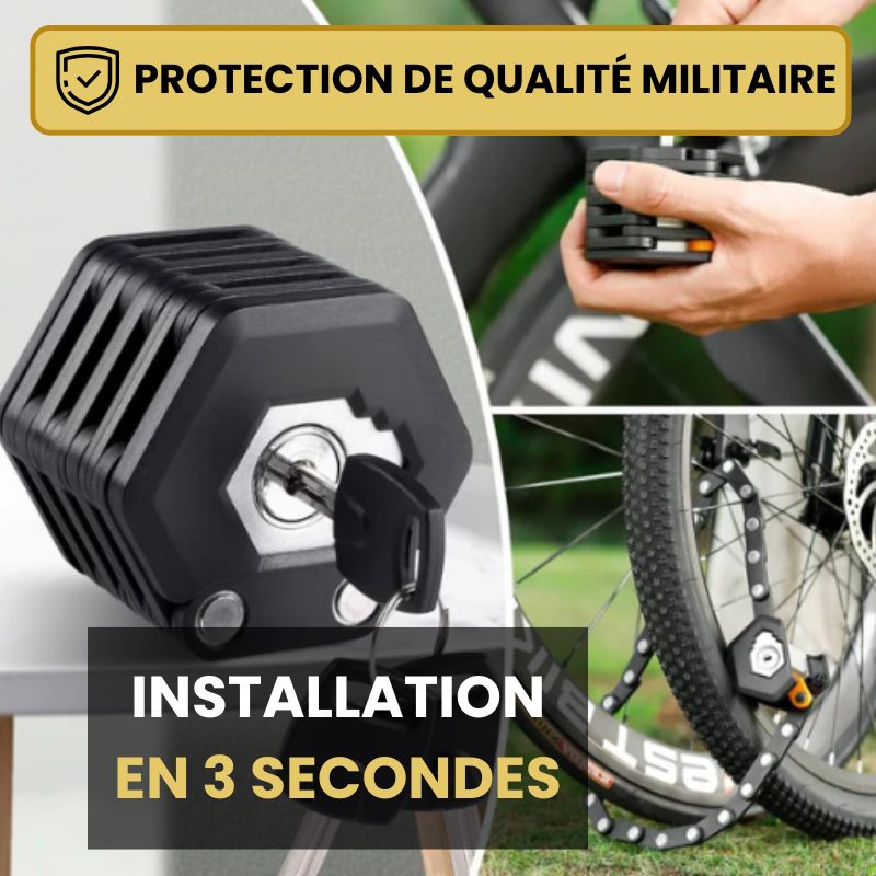 Antirrobo para bicicleta Ozalo Powerlock™ — Proteja su bicicleta como si estuviera guardada en una caja fuerte.