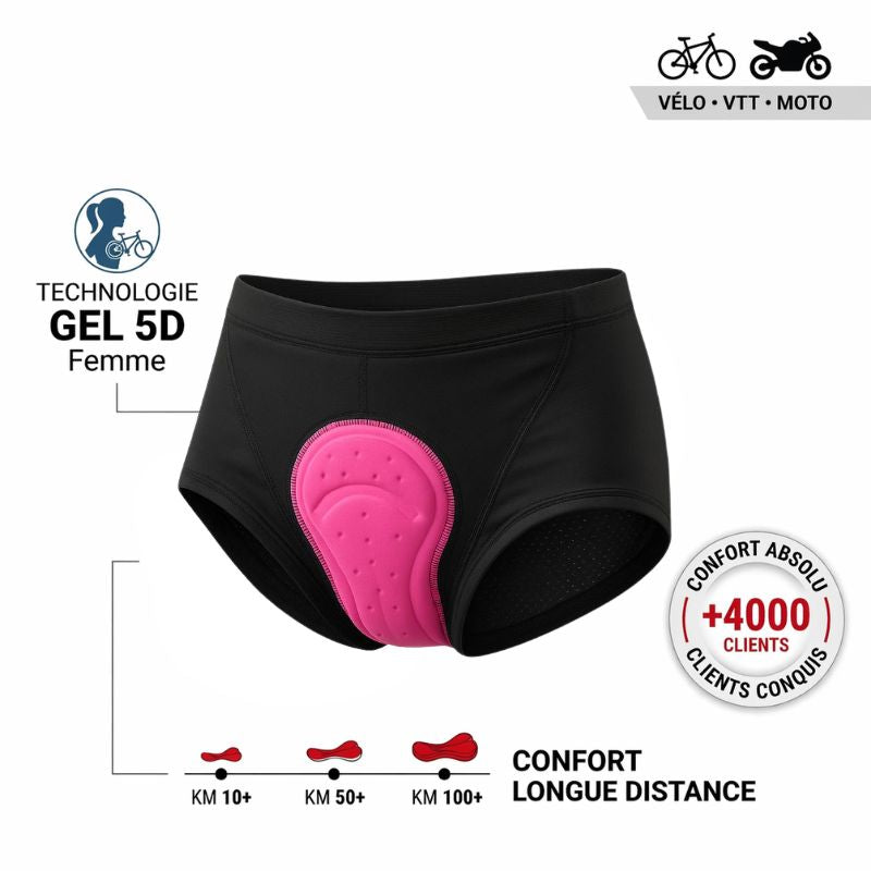 Culotte GSX Gel 5D Ozalo® - Coupe Shorty — Noir