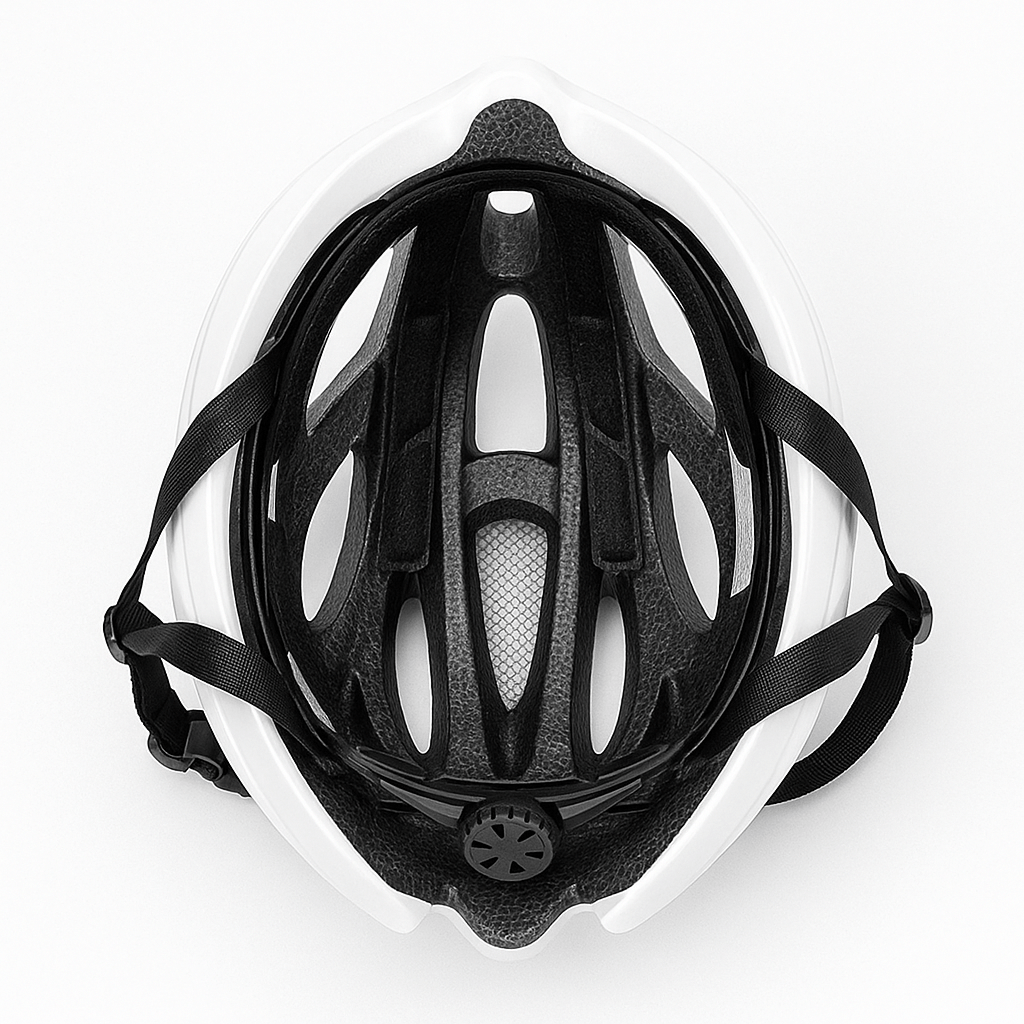 Casque OZALO SUPERIDE ULTRALIGHT blanc vue de dessous 