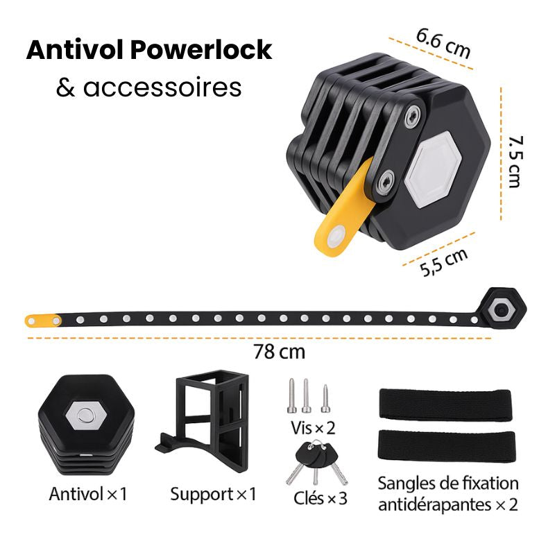 Antirrobo para bicicleta Ozalo Powerlock™ — Proteja su bicicleta como si estuviera guardada en una caja fuerte.