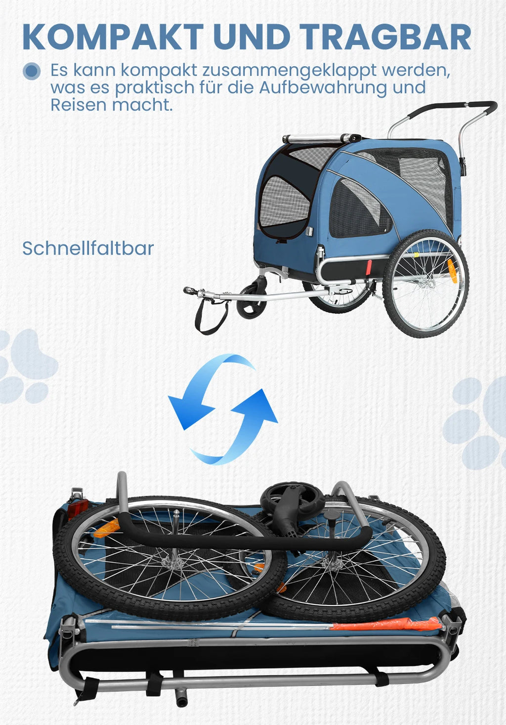 Bicycle trailer for Dog pet cats-blue