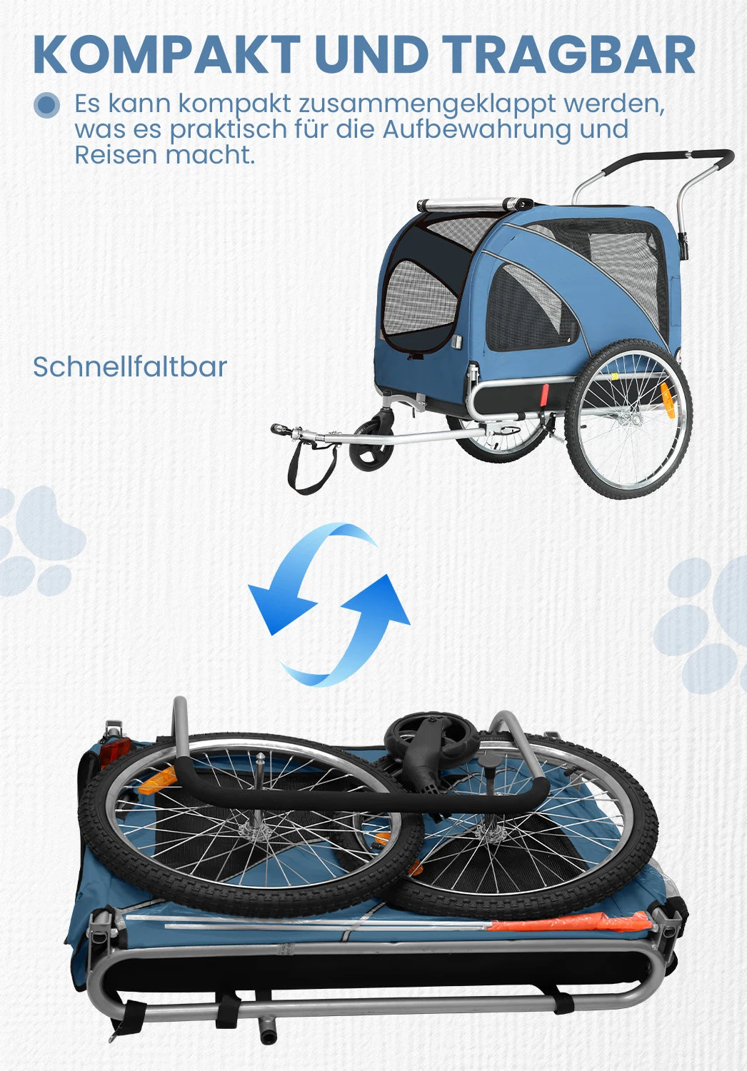 Bicycle trailer for Dog pet cats-blue