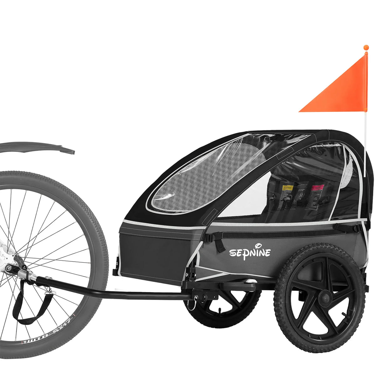 Foldable Parent-Child Trailer, Rear-Mounted Child-Carrying Trailer for Mountain Bikes Hiking Stroller Seat