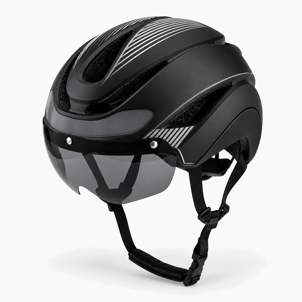 Casque vélo LED noir et blanc