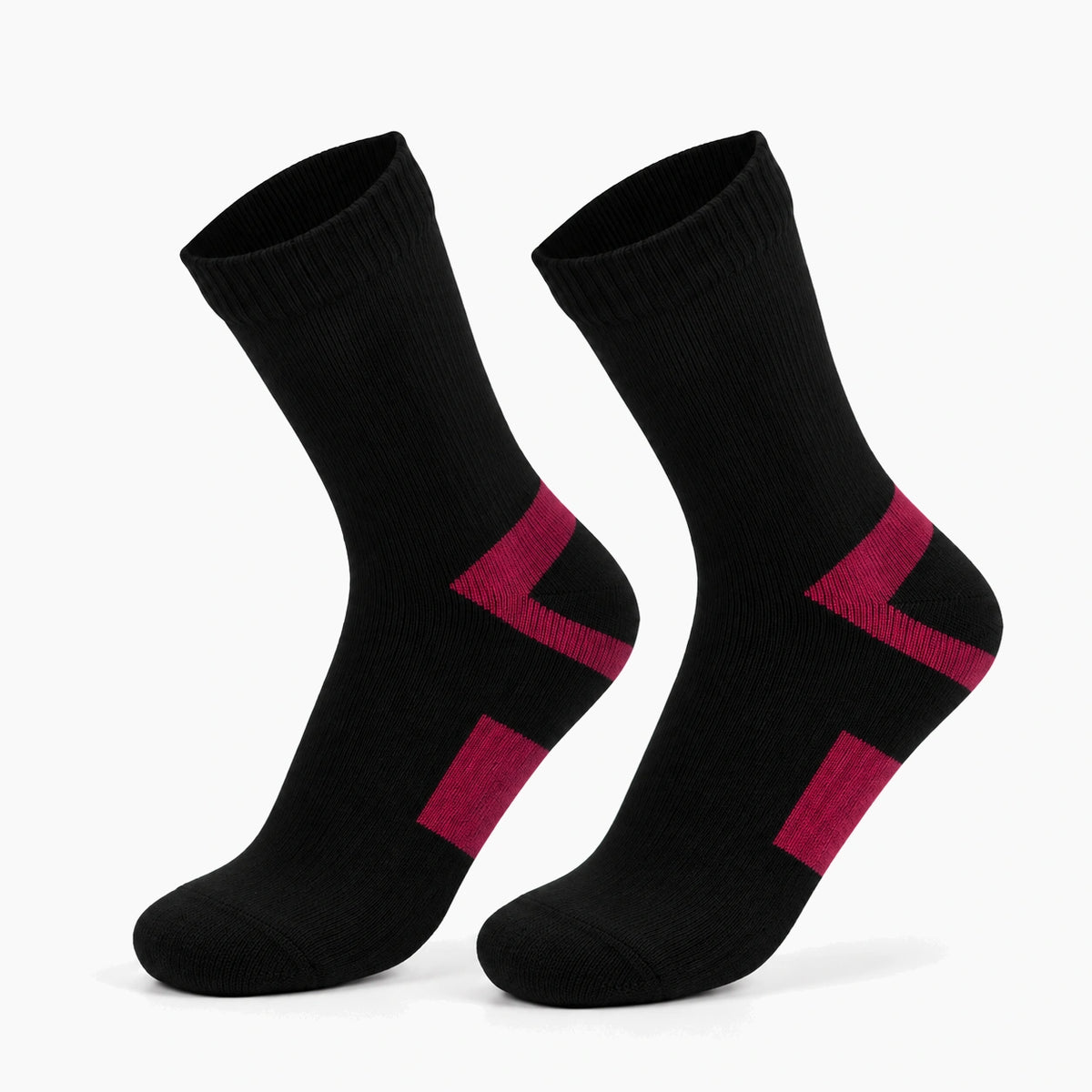 Chaussettes vélo imperméables noir et framboise