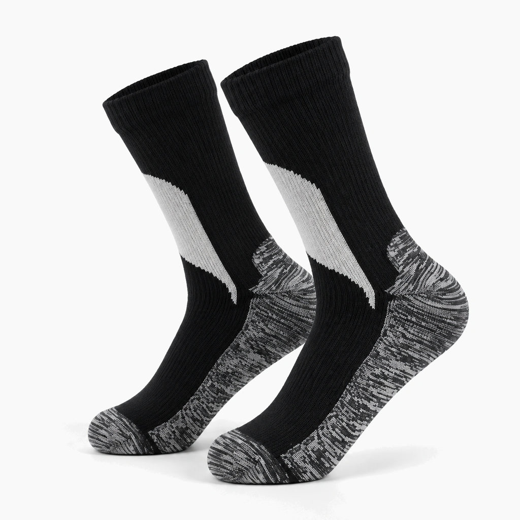 Chaussettes vélo imperméables noir et gris chiné