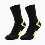 Chaussettes vélo imperméables noir et jaune fluo