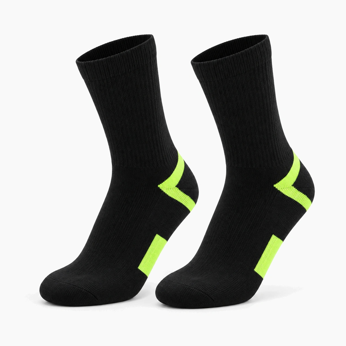 Chaussettes vélo imperméables noir et jaune fluo