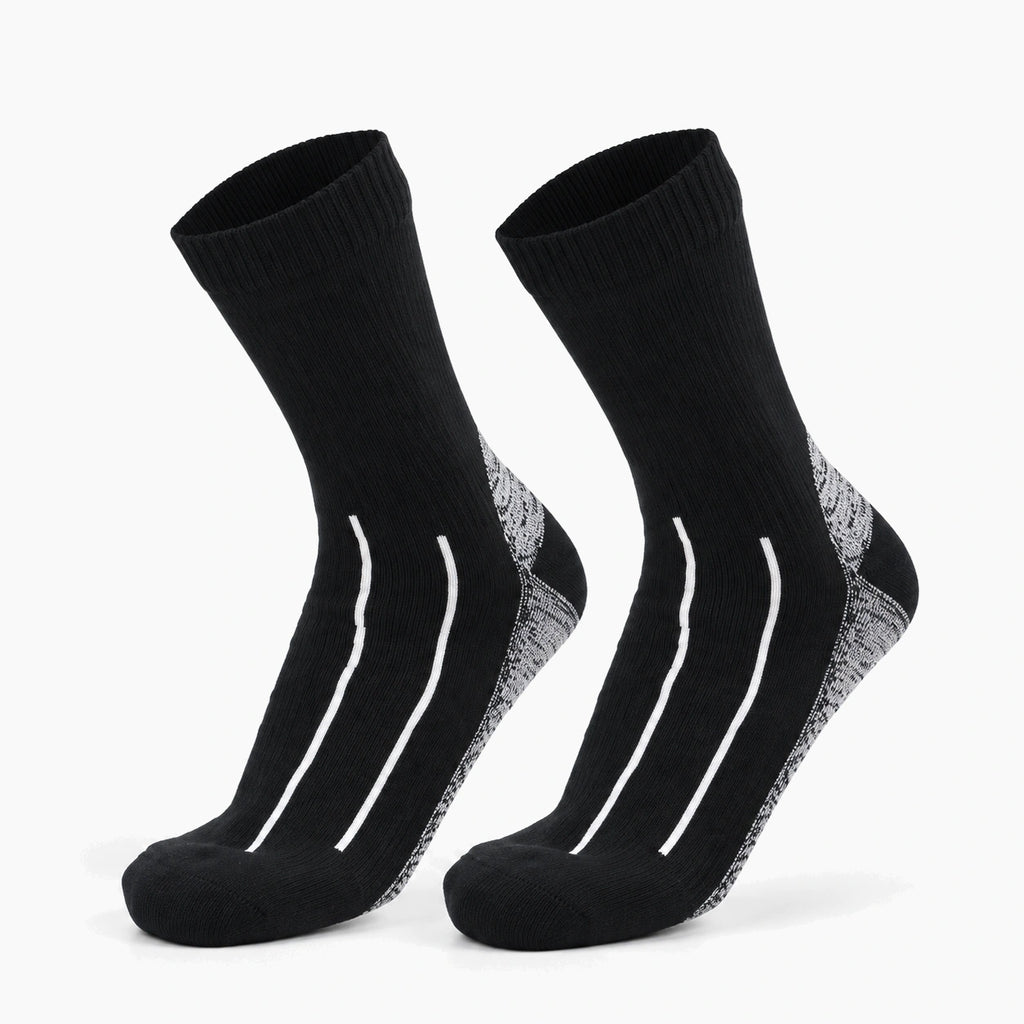 Chaussettes vélo imperméables noir lignes blanches