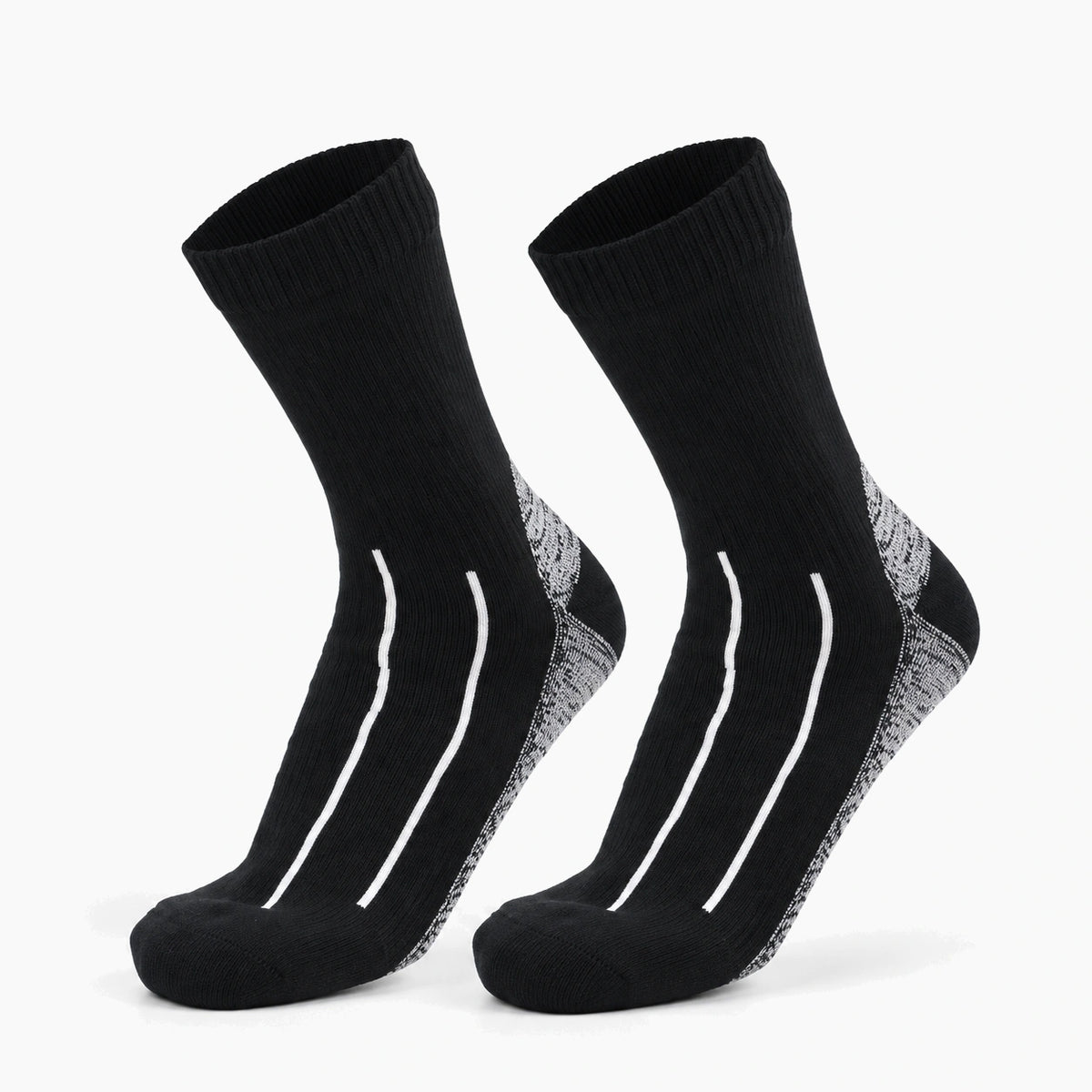 Chaussettes vélo imperméables noir lignes blanches