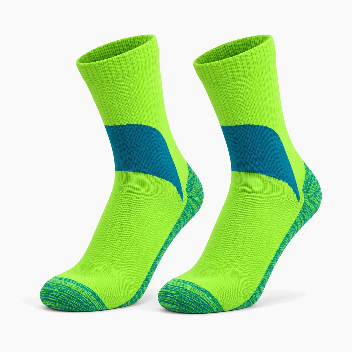 Chaussettes vélo imperméables vert fluo