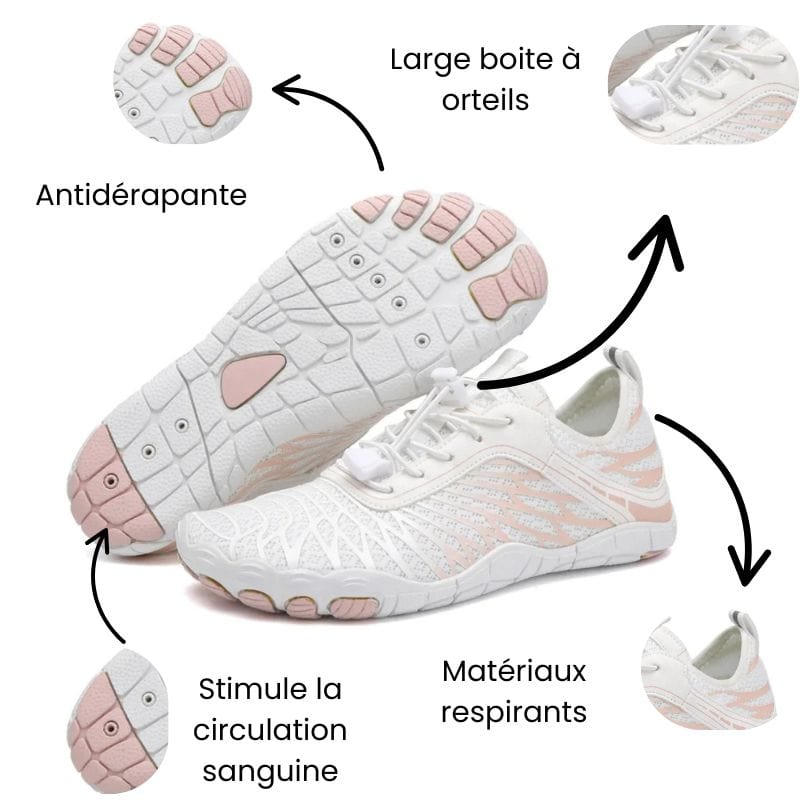 Ozalo™ Chaussures Barefoot blanche bénéfices