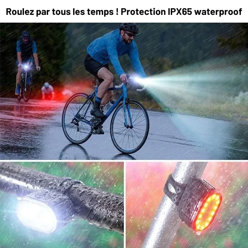 Kit Lumière Vélo Avant/Arrière – Rechargeable et Puissant