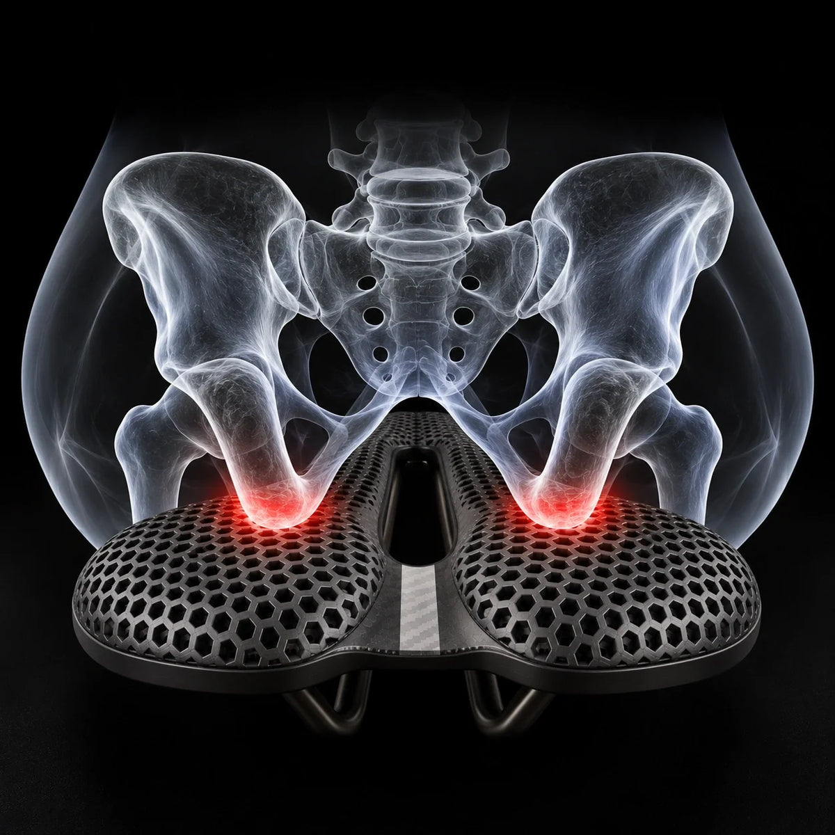 Appui des ischions sur la selle Ozalo 3D