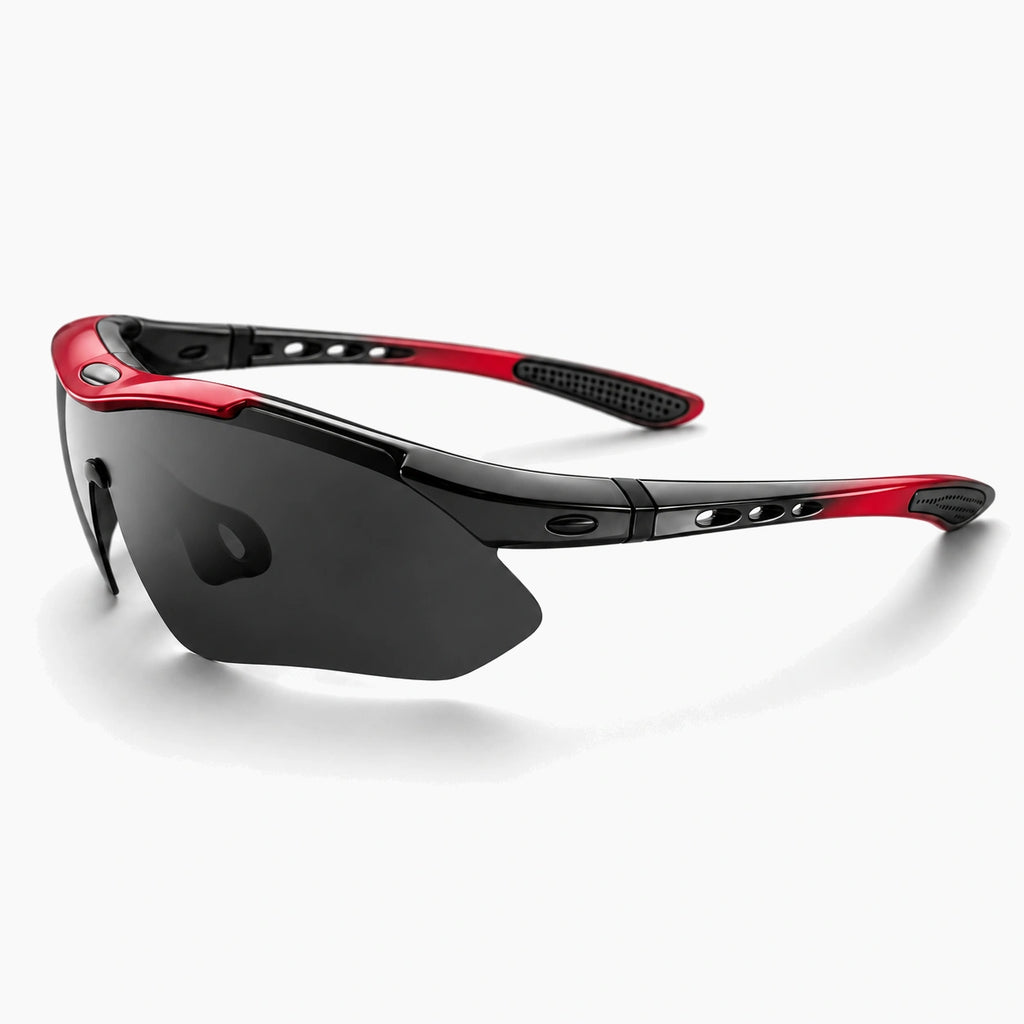 Lunettes vélo polarisées noir et rouge