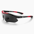 Lunettes vélo polarisées noir et rouge