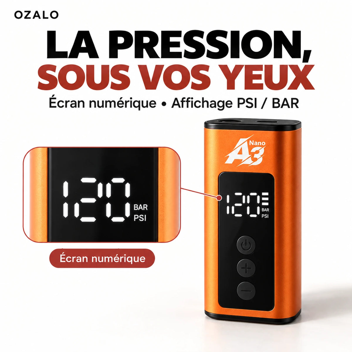 A3Nano – Écran numérique PSI et BAR