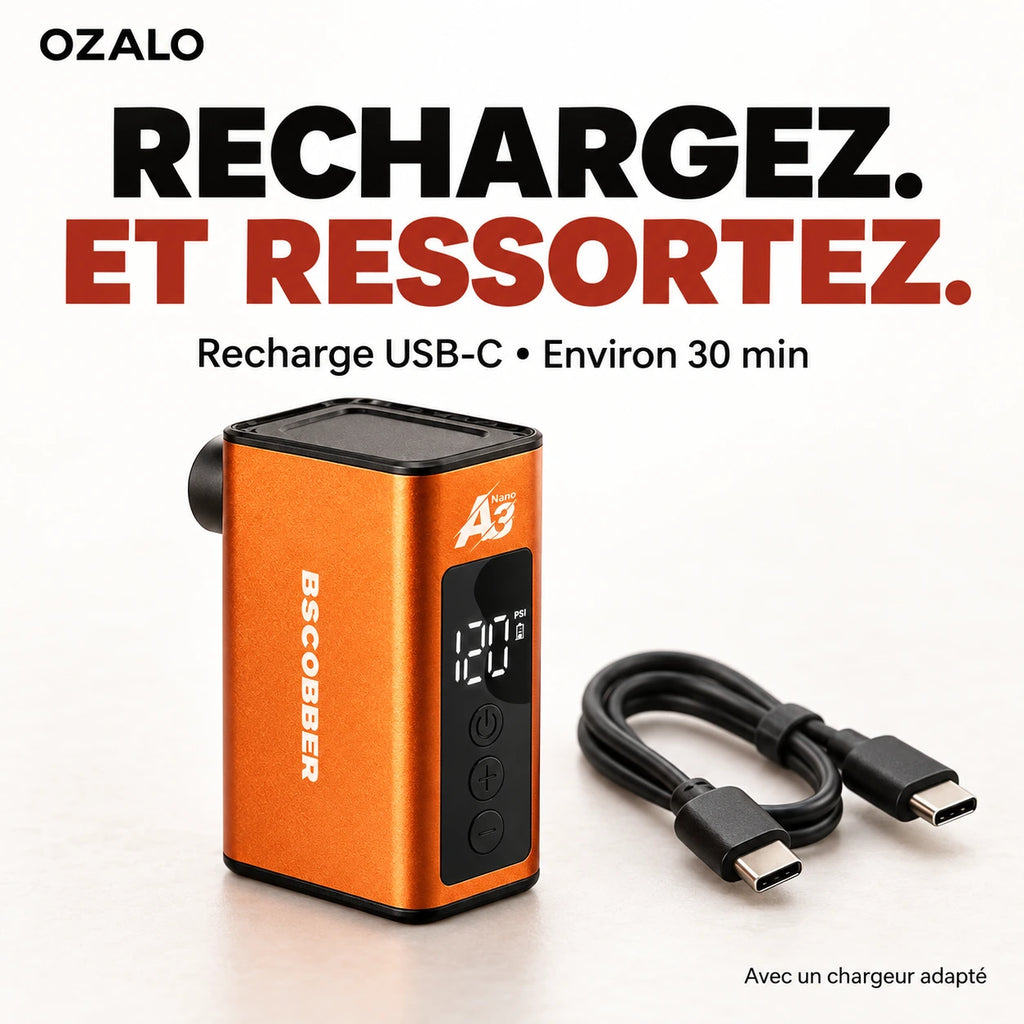 A3Nano – Recharge USB-C en environ 30 minutes