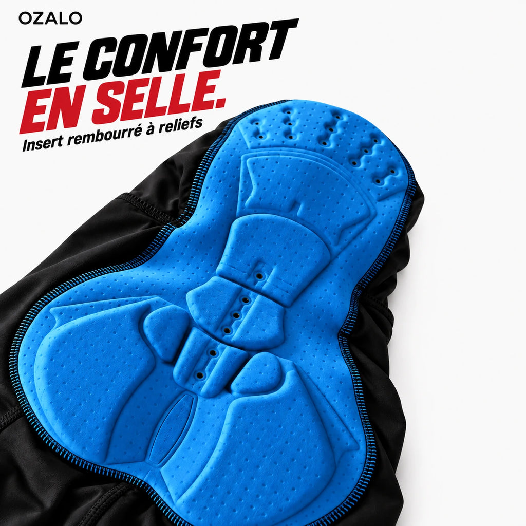 Insert bleu rembourré à reliefs du cuissard OZALO