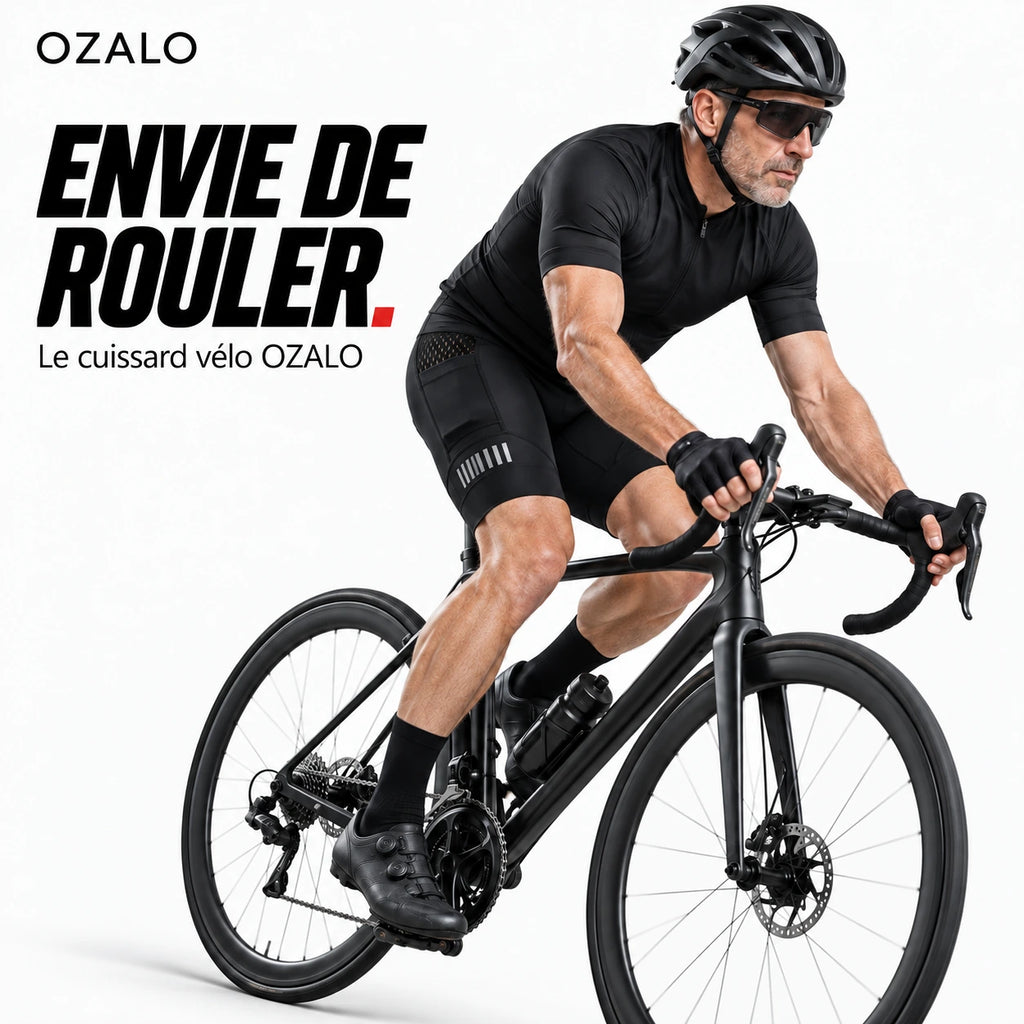 Cuissard OZALO porté à vélo