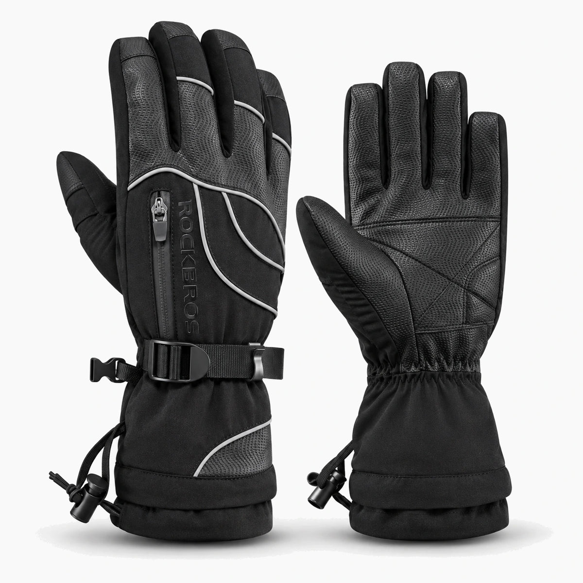 Gants vélo grand froid — manchette longue, doublure polaire et imperméable