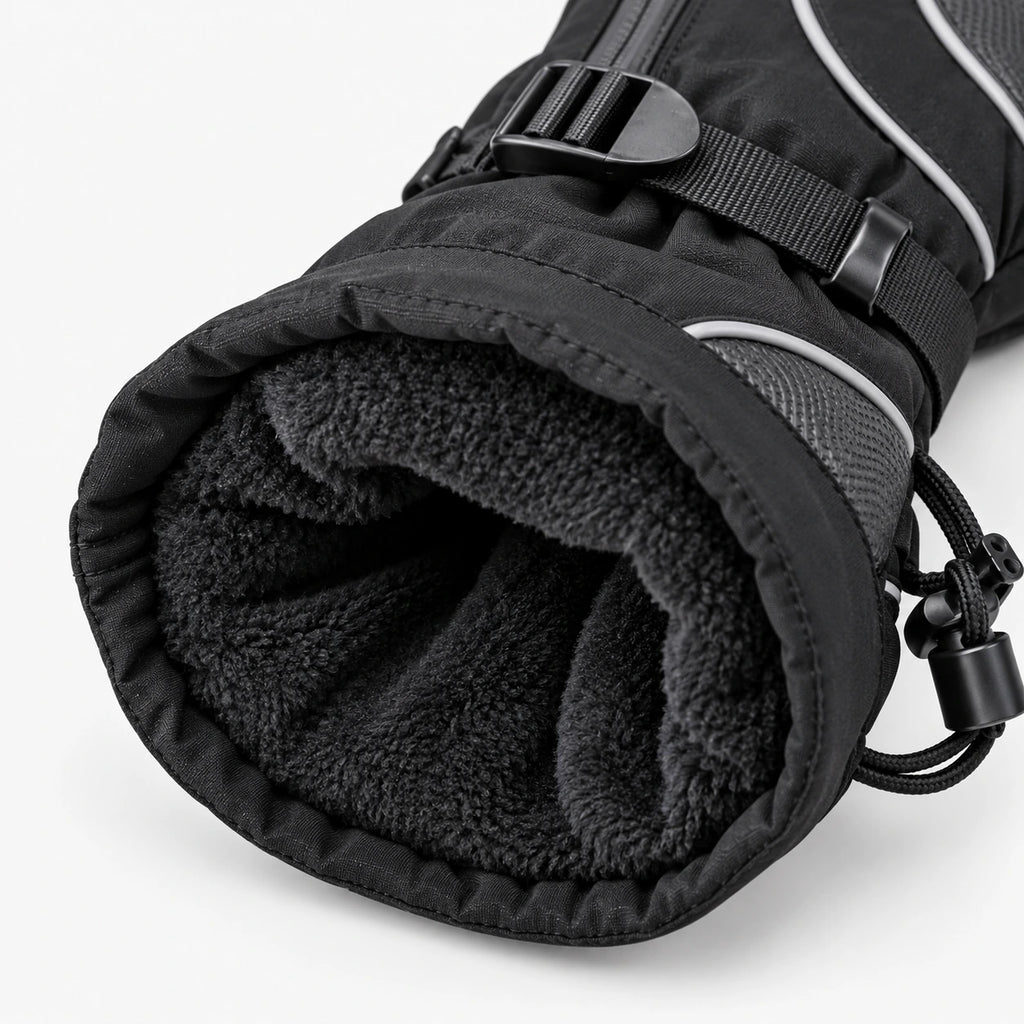 Gants vélo grand froid — manchette longue, doublure polaire et imperméable