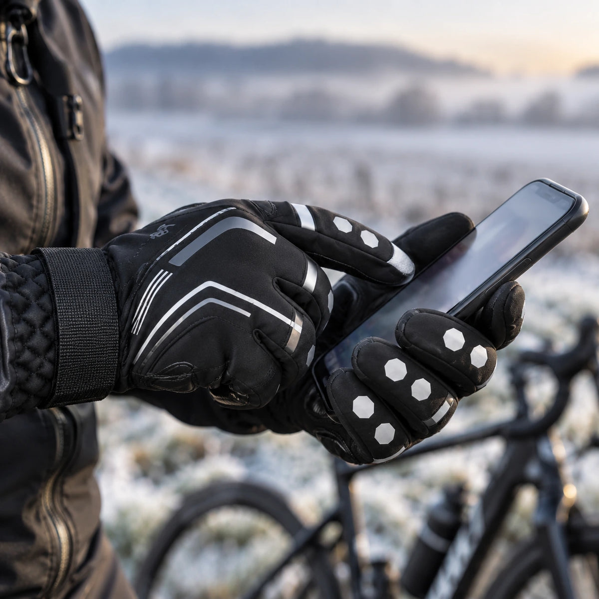 Gants vélo hiver gel 5 mm — imperméables, tactiles et réfléchissants