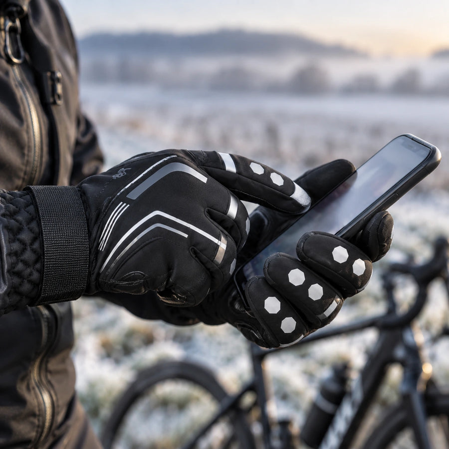 Gants vélo hiver gel 5 mm — imperméables, tactiles et réfléchissants