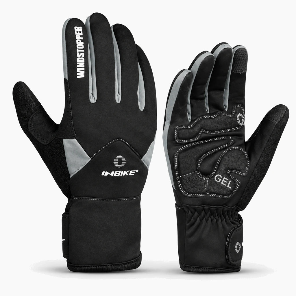 Gants vélo hiver rembourrés gel — coupe-vent, imperméables et tactiles
