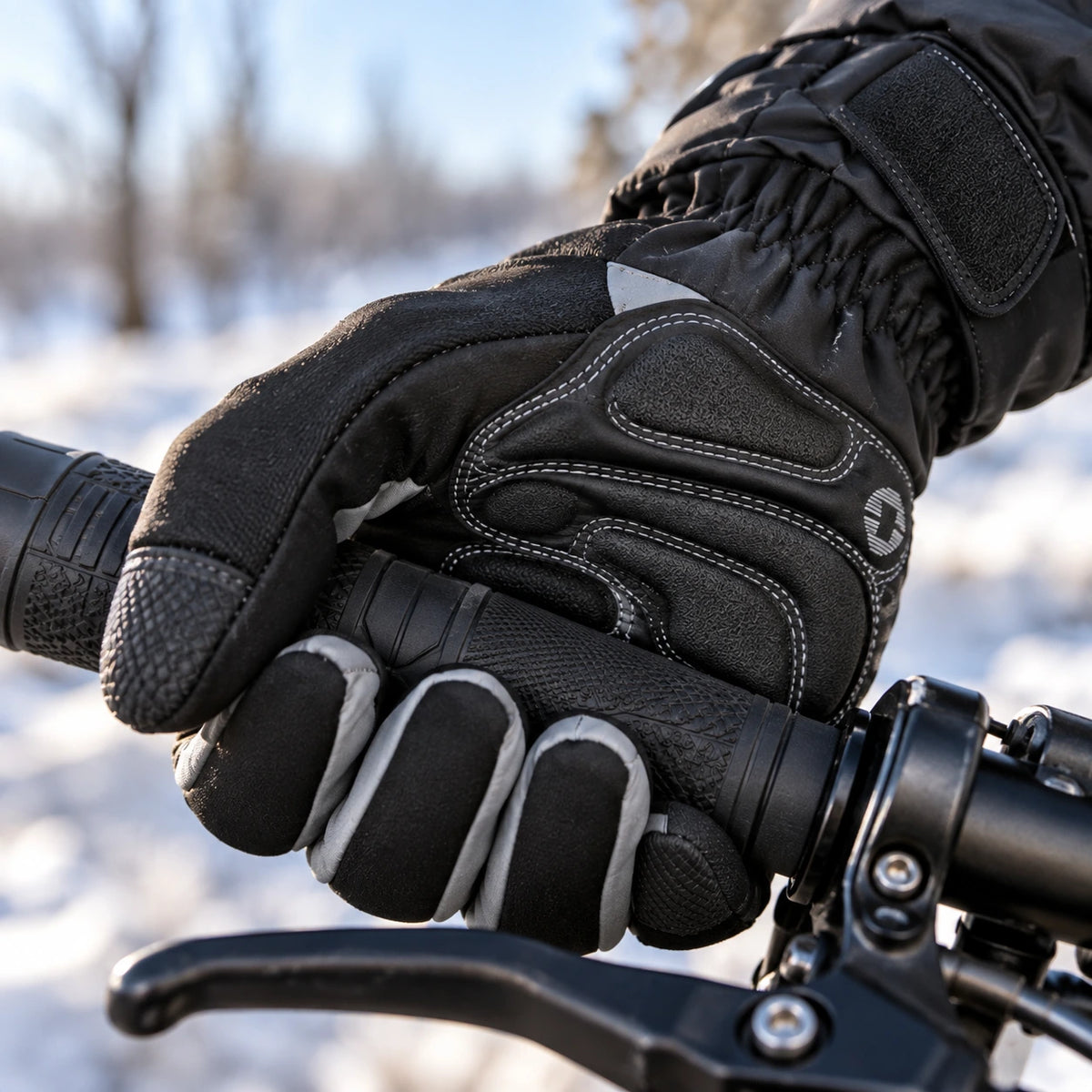 Gants vélo hiver rembourrés gel — coupe-vent, imperméables et tactiles
