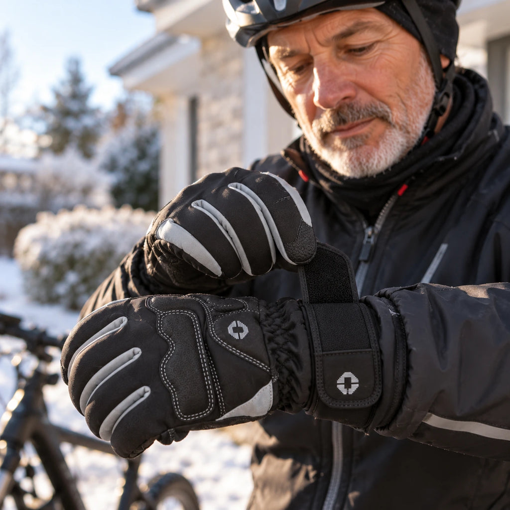 Gants vélo hiver rembourrés gel — coupe-vent, imperméables et tactiles