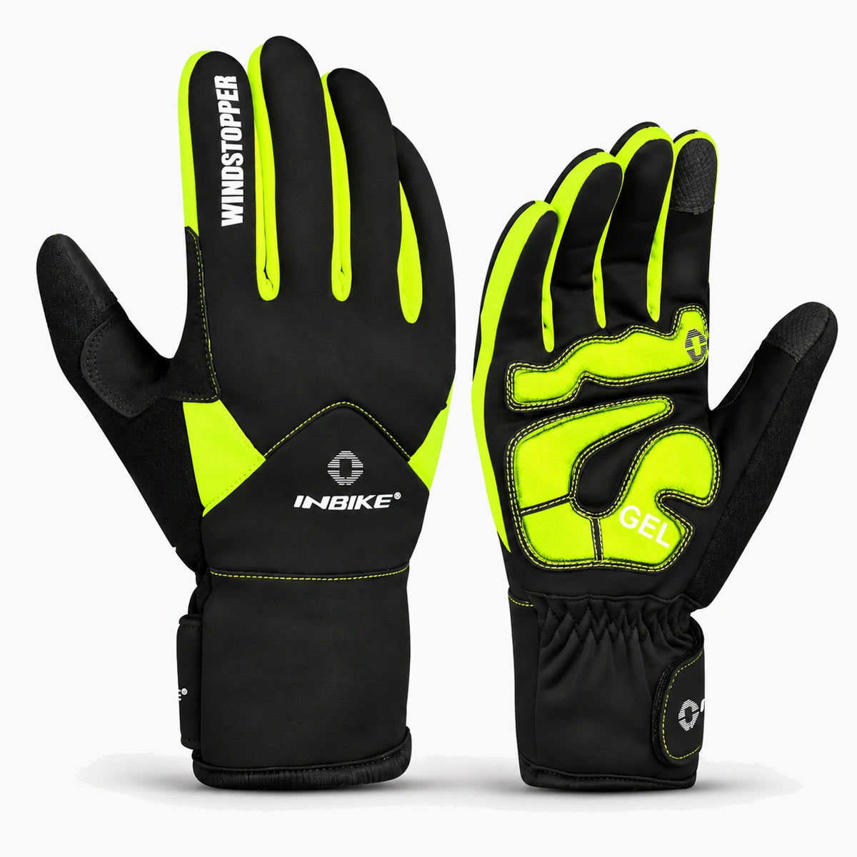 Gants vélo hiver rembourrés gel — coupe-vent, imperméables et tactiles