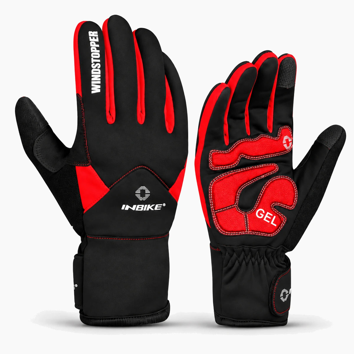 Gants vélo hiver rembourrés gel — coupe-vent, imperméables et tactiles