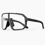 Lunettes vélo photochromiques noires, vue de trois-quarts