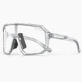 Lunettes vélo photochromiques transparentes, vue de trois-quarts