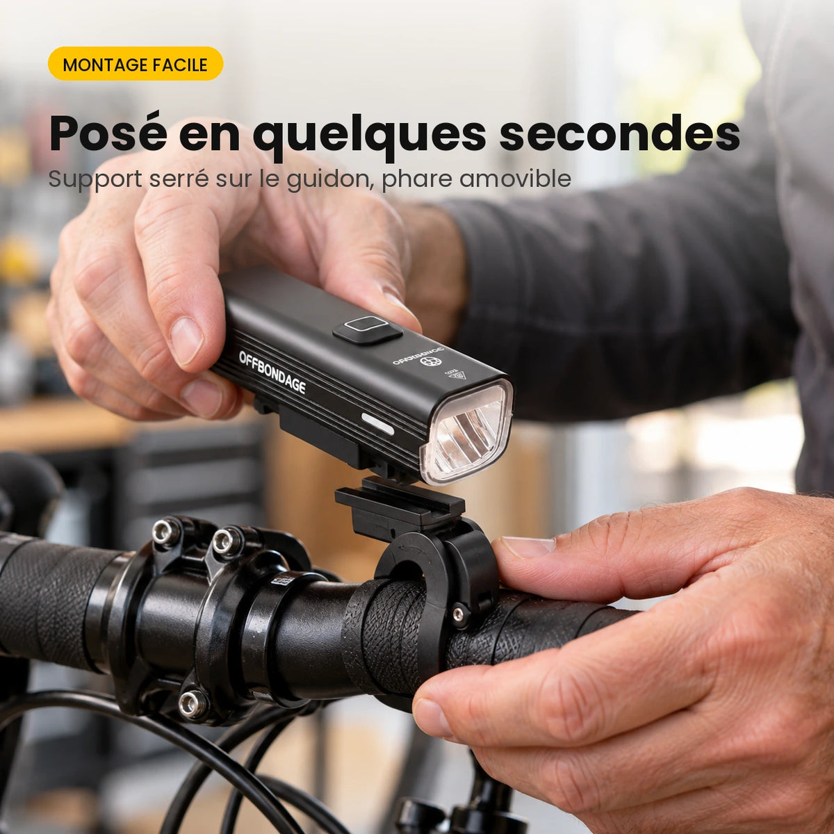 Phare vélo avant LED 1000 lumens rechargeable USB-C — batterie externe 4500 mAh