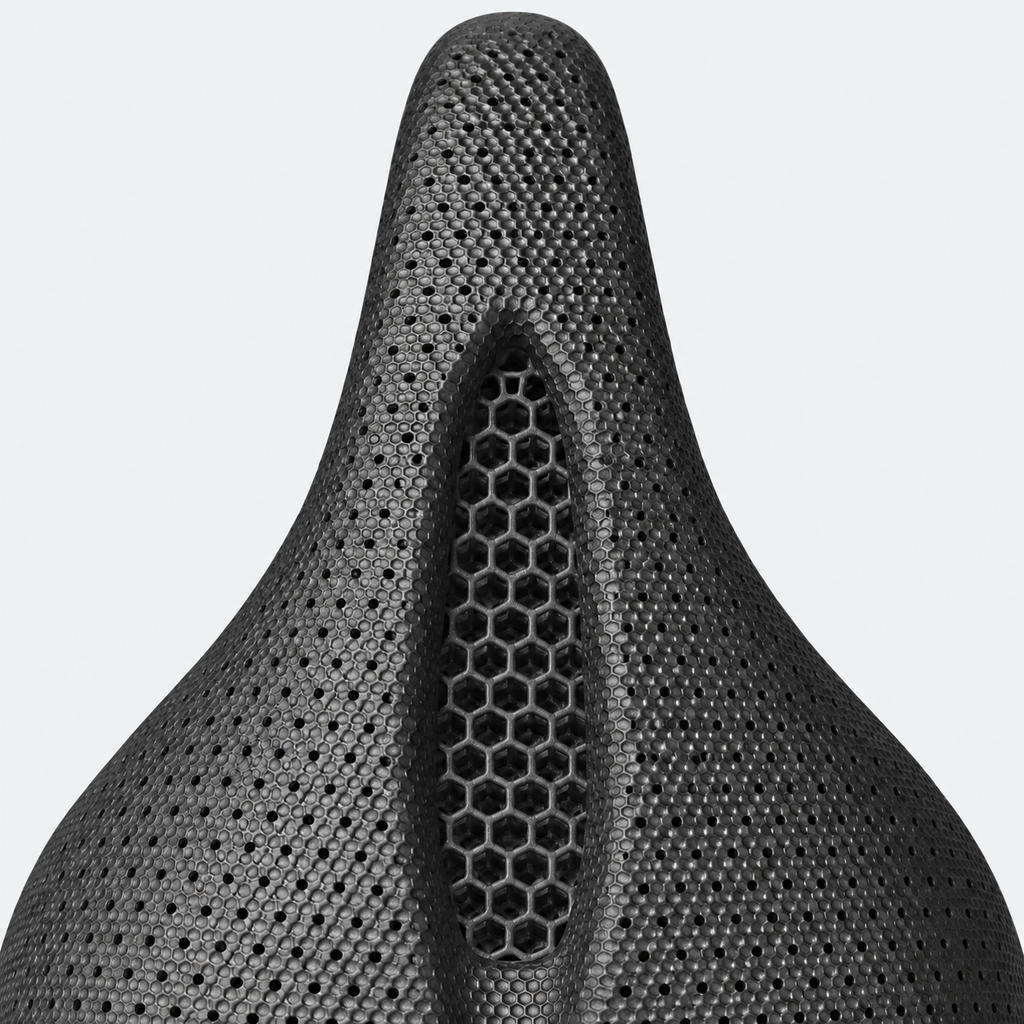 Selle RYET RT06 — 143, 145 ou 155 mm — détail du revêtement sur fond gris clair